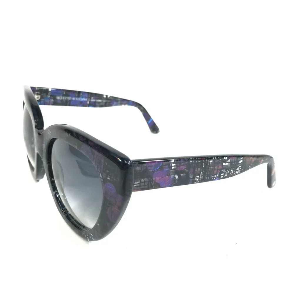 Morgenthal Frederics Sunglasses MAE COL 686 Blue Purple Thick Rim Oversized